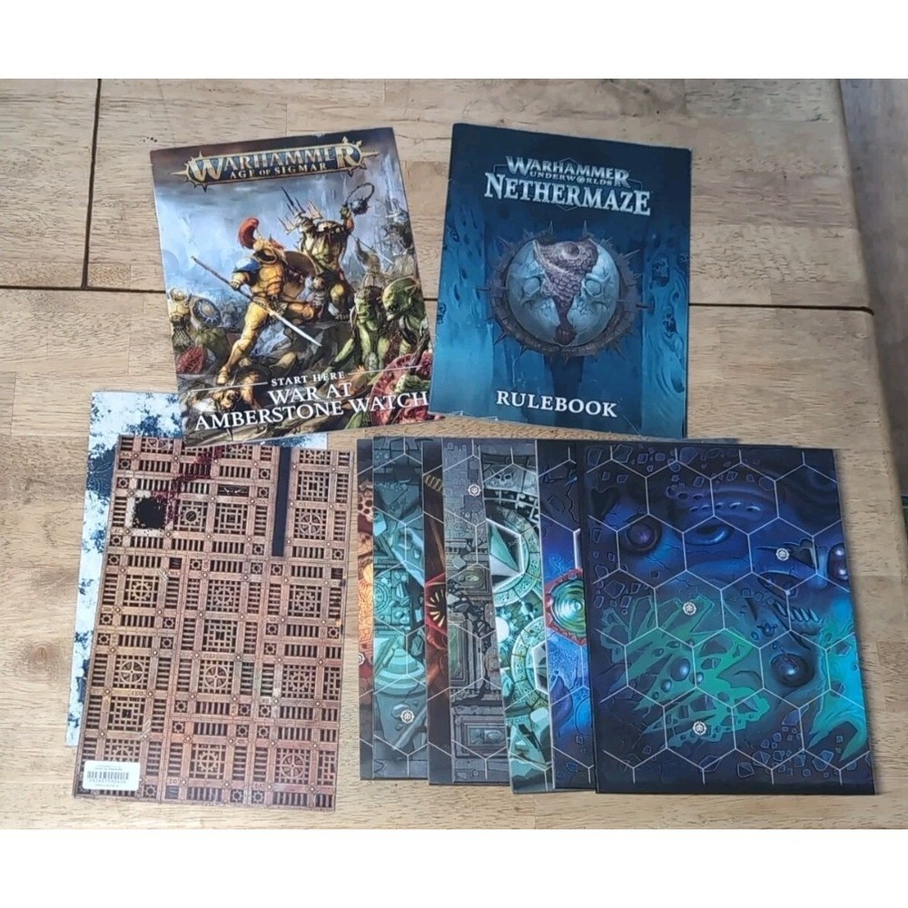 Warhammer Age Of Sigmar Nethermaze Rulebooks Lot Of 7 WH Boardpacks 2 WH POSTERS